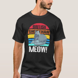 Camiseta MEOW Retro Vintage British Shorthair Cat Cures