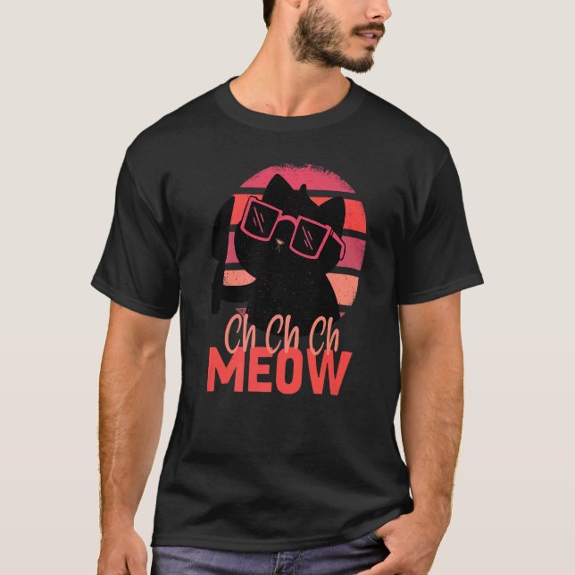 Camiseta Meow Scary Halloween Cat Horror Knife (Anverso)