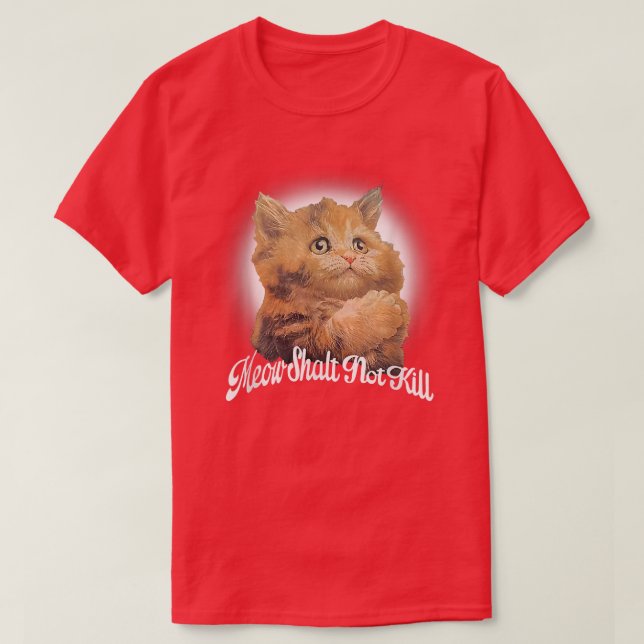 Camiseta Meow Shalt Not Kill Cute Cat Lover  (Diseño del anverso)
