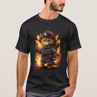 Camiseta Meow-T Al Rescate Gato Bombero Para Héroe