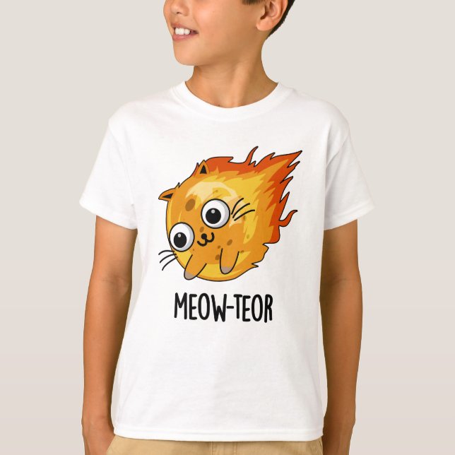 Camiseta Meow-teor Funny Meteor Pun (Anverso)