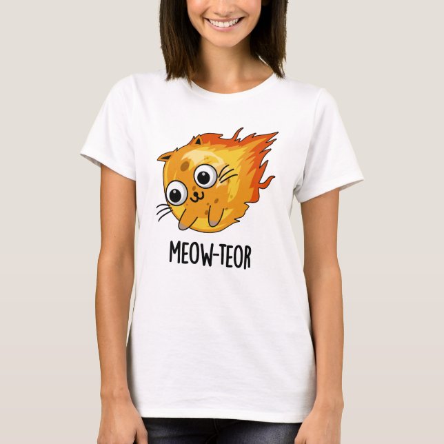 Camiseta Meow-teor Funny Meteor Pun (Anverso)