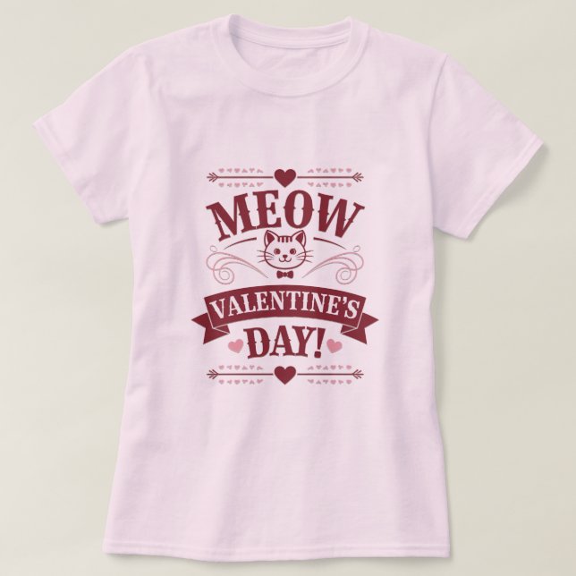 Camiseta Meow Valentine (Diseño del anverso)