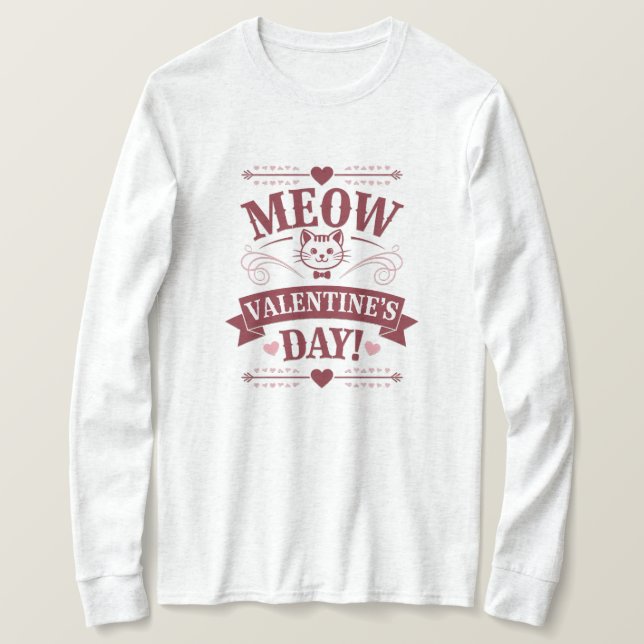 Camiseta Meow Valentine (Anverso del diseño)