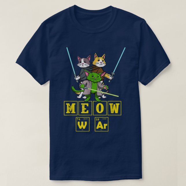 Camiseta Meow Wars Funny Cat Wars  (Diseño del anverso)