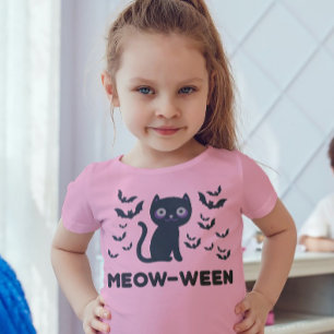 Camiseta Meow-ween Delight: Gato negro y Bats Halloween