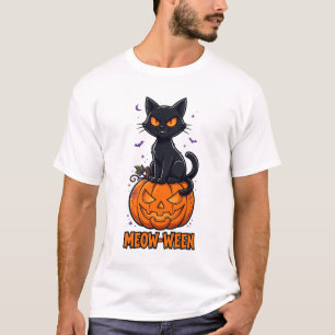 Camiseta Meow-Ween Gato Negro Halloween