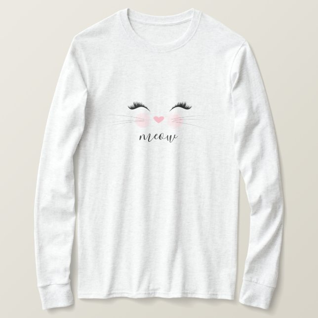 Camiseta Meow Whiskers Kitty (Anverso del diseño)