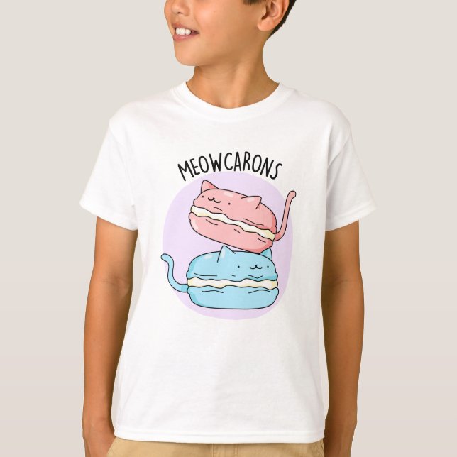 Camiseta Meowcarons Funny Macaron Pun (Anverso)