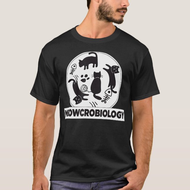 Camiseta Meowcrobiología Ciencia Funny MicrobiologíaGato Lo (Anverso)
