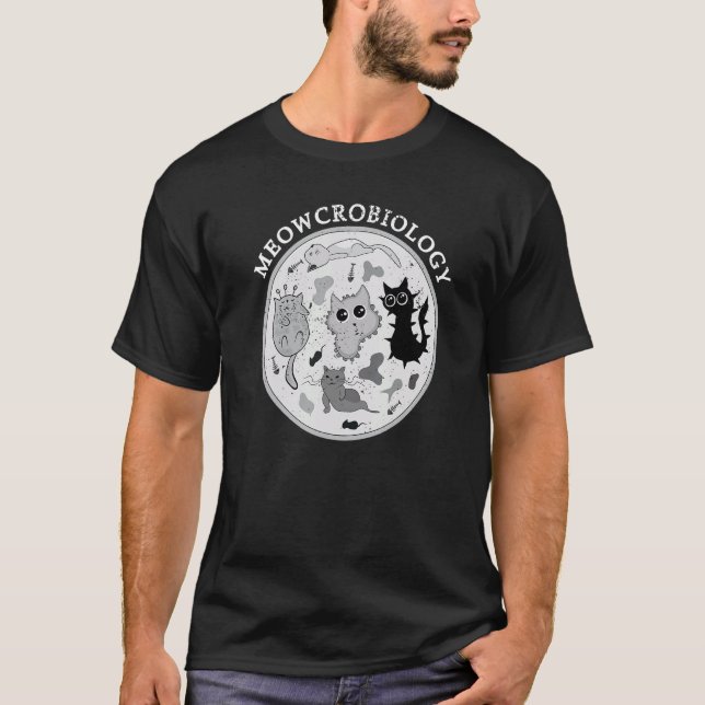 Camiseta Meowcrobiología Microbiología de bacterias alterad (Anverso)