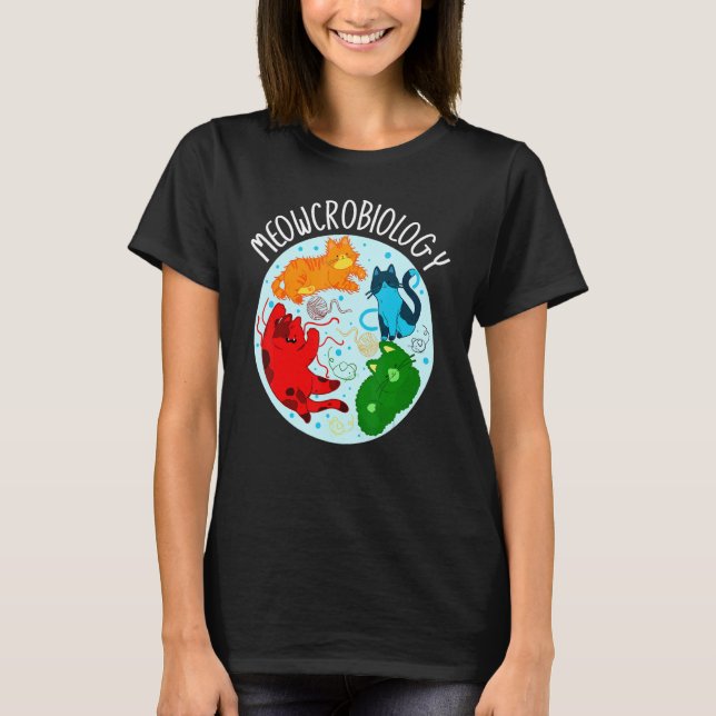 Camiseta Meowcrobiology Microbiology Science Bacteriology C (Anverso)