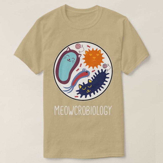 Camiseta Meowcrobiology Science Cat Lover Premium 1418 (Diseño del anverso)