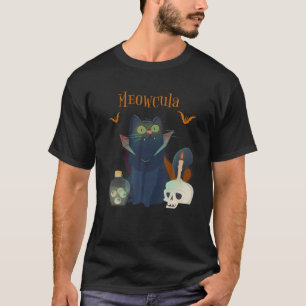 Camiseta Meowcula Funny Halloween Cat Vampiro Dracula Costu