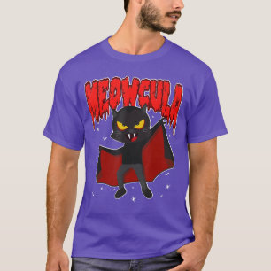Camiseta Meowcula Halloween Horror Vampiro Dracula Gato Lin
