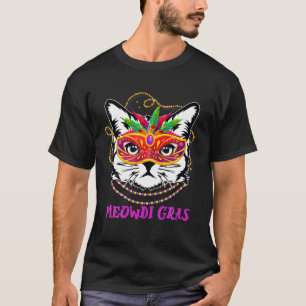 Camiseta Meowdi Gras Cute Cat Gracioso Vestido De Mardi Gra
