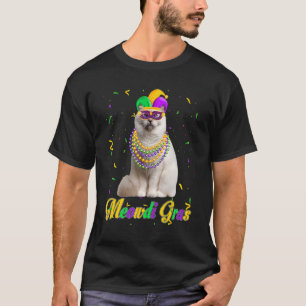 Camiseta Meowdi Gras Lindo Gato Birman Amante Mardi Gras Ca