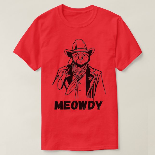 Camiseta Meowdy Cat Funny Mashup Between Meow and Howdy  (2 (Diseño del anverso)