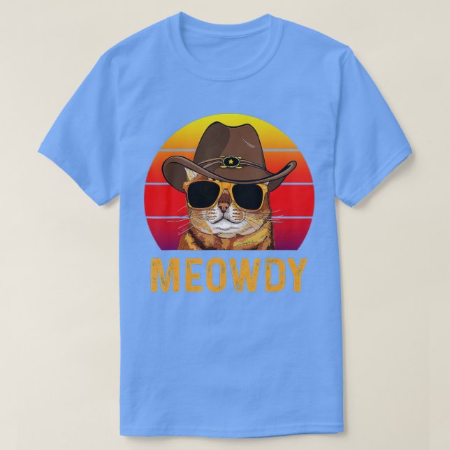 Camiseta Meowdy Cat Funny Mashup Between Meow and Howdy  (3 (Diseño del anverso)