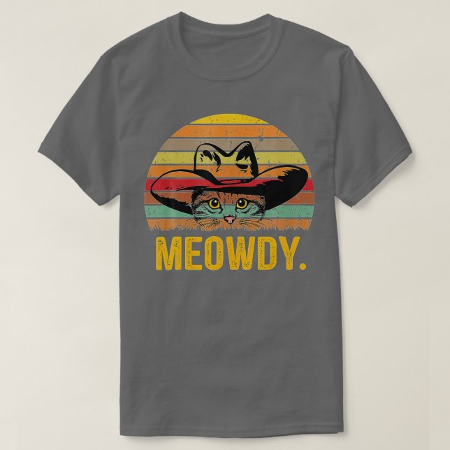 Camiseta Meowdy Cat Funny Mashup entre Meow y Howdy (3 (Diseño del anverso)