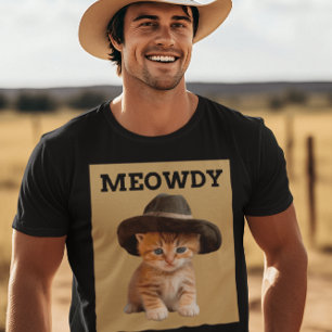 CAMISETA MEOWDY COWBOY CAT KITTEN T-SHIRT