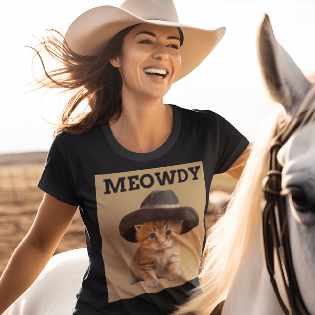 CAMISETA MEOWDY COWBOY CAT KITTEN T-SHIRT (Subido por el creador)