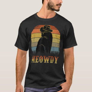 Camiseta Meowdy - Divertido mashup entre Meow y Howdy Black