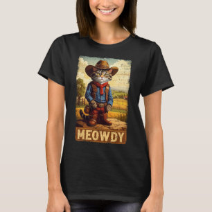 Camiseta Meowdy Funny Country Side Cat Gorra Vintage Cowboy