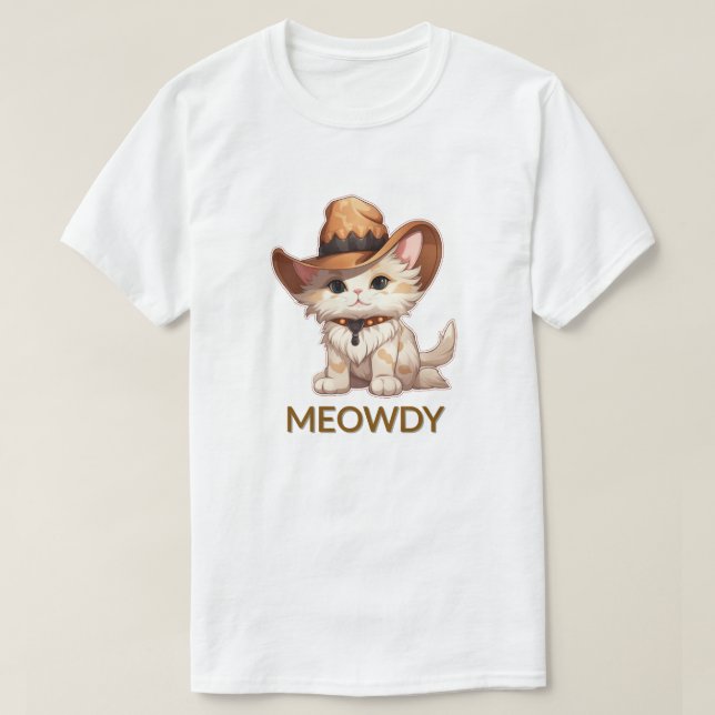 Camiseta Meowdy Funny Western Cowboy Cat (Diseño del anverso)