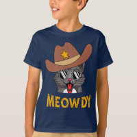¡Meowdy! Gato de un país gracioso vestido con un r
