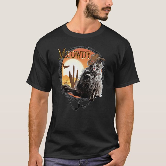 Camiseta Meowdy Mashup Cat Meme (Anverso)