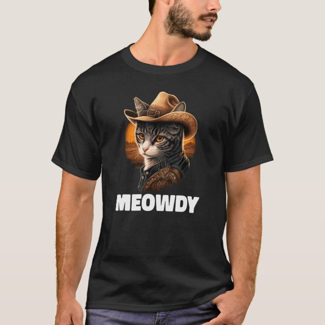 Camiseta Meowdy Mashup De Meow Y Howdy Country Music Cat (Anverso)