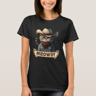 Camiseta Meowdy Mashup entre el meme de Meow y Howdy Cat