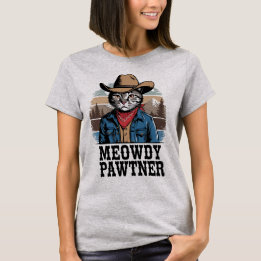 Camiseta Meowdy Pawtner Funny Country Western Cat Vintage