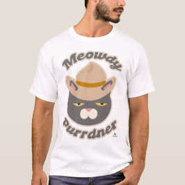 Camiseta Meowdy Purrdner Corte Cowboy Gorra Cat Slogan