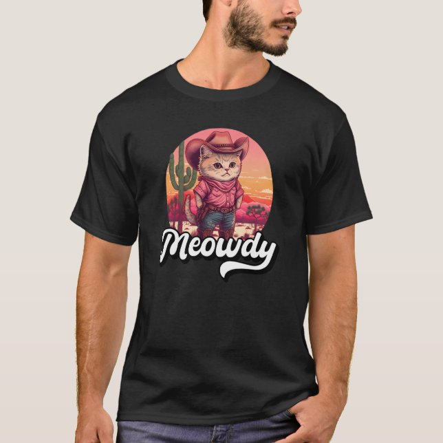 Camiseta Meowdy Texas Cat Meme Country Music Cowgirl Cute (Anverso)
