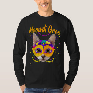 Camiseta Meowfi Gras Un gato lindo con máscara de carnaval