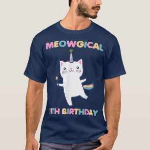 Camiseta Meowgical 11th Birthday Kitty Cristóbal de 11 años