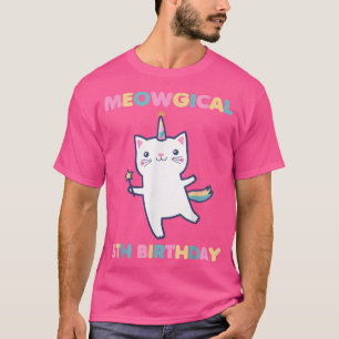 Camiseta Meowgical 5th Birthday Kitty 5 Year Old BDay Funny