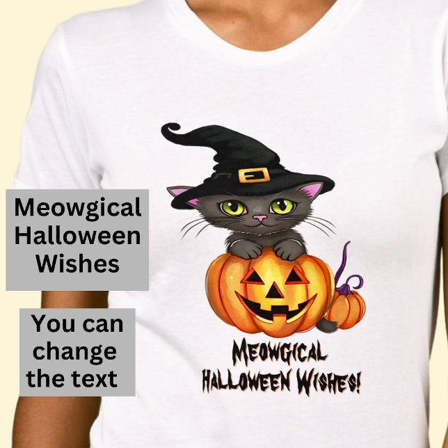 Camiseta Meowgical Halloween quiere calabaza de Gorra de br (Subido por el creador)