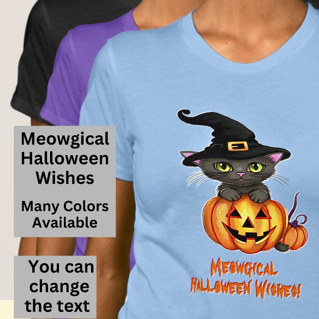 Camiseta Meowgical Halloween quiere calabaza de Gorra de br (Subido por el creador)