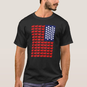 Camiseta Meowica 4 de julio bandera americana de Estados Un