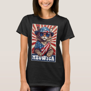 Camiseta Meowica 4 De Julio Cat Bandera Americana Cat Funny