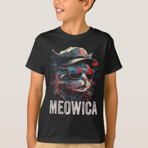 Camiseta Meowica 4 De Julio Cat Bandera Estadounidense Ee. 
