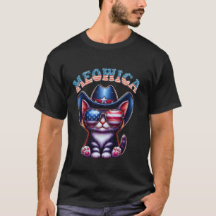 Camiseta Meowica 4 de Julio Gatito Lindo Gato Americano Div