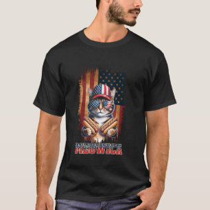 Camiseta Meowica 4 de julio Patriótico Gato Bandera America