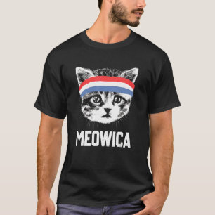 Camiseta Meowica 4 de julio Pawtriotic Kitty Merica Cat Us