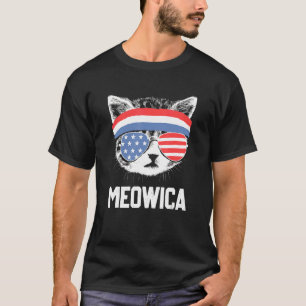 Camiseta Meowica 4 de julio Pawtriotic Kitty Merica Cat Us 