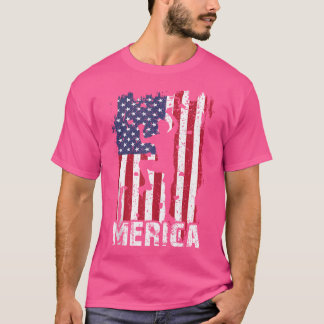 Camiseta Meowica 4 De Julio Roca Trepando Bandera De Estado