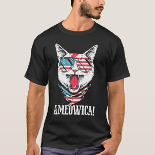 Camiseta Meowica Ameowica  4 de Julio Día de la Independenc